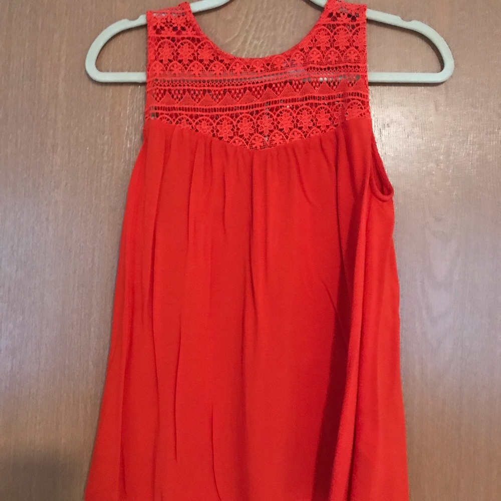 Orange lace tank top
